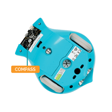 This picture shows that the compass is in the micro:bit in the tail of the Finch.