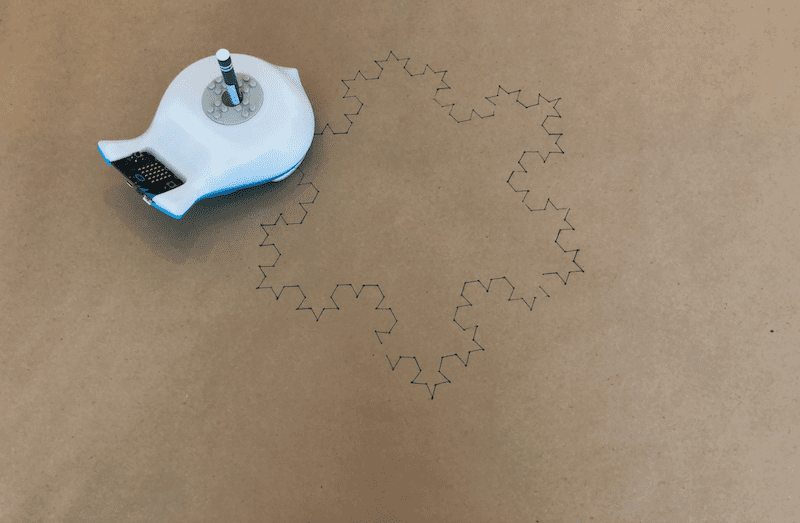 This image shows a Kock snowflake drawn by the Finch.